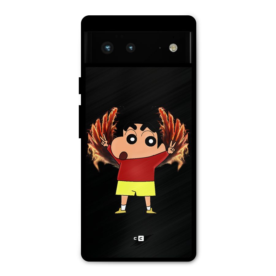 Fire Shinchan Metal Back Case for Google Pixel 6