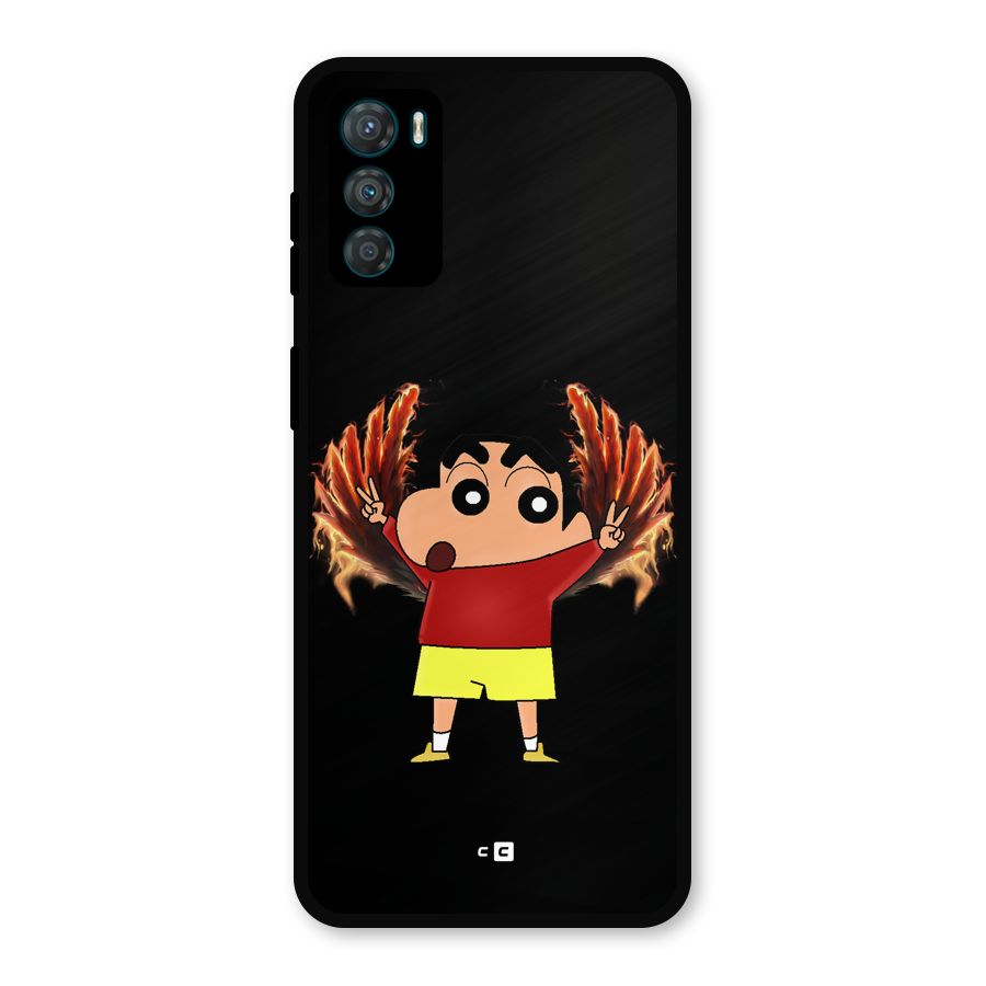 Fire Shinchan Metal Back Case for Moto G42
