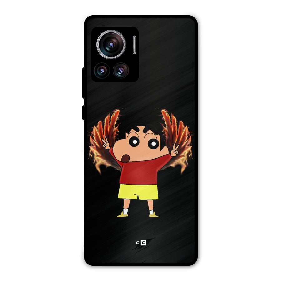 Fire Shinchan Metal Back Case for Motorola Edge 30 Ultra
