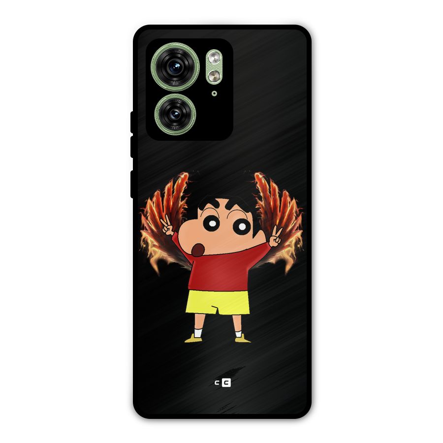 Fire Shinchan Metal Back Case for Motorola Edge 40 5G