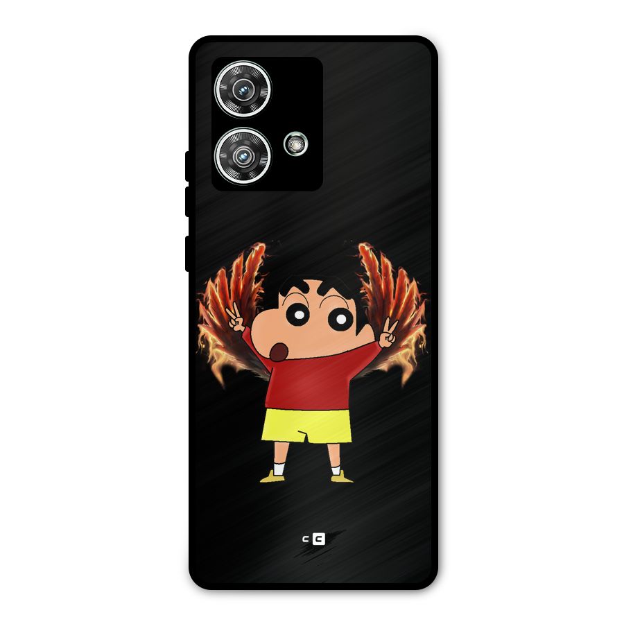 Fire Shinchan Metal Back Case for Motorola Edge 40 Neo
