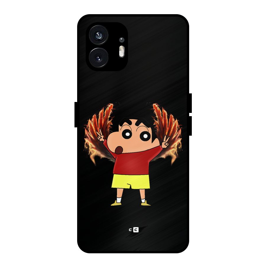 Fire Shinchan Metal Back Case for Nothing Phone 2