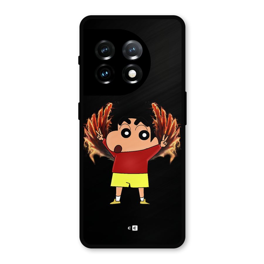 Fire Shinchan Metal Back Case for OnePlus 11