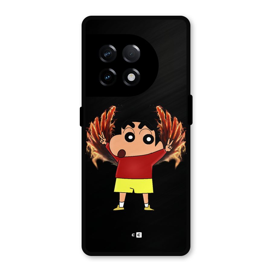 Fire Shinchan Metal Back Case for OnePlus 11R