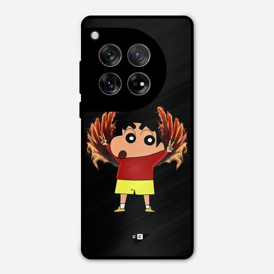 Fire Shinchan Metal Back Case for OnePlus 12
