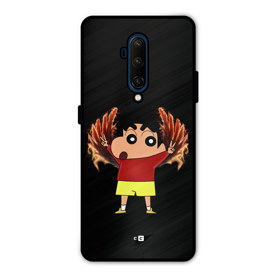 Fire Shinchan Metal Back Case for OnePlus 7T Pro