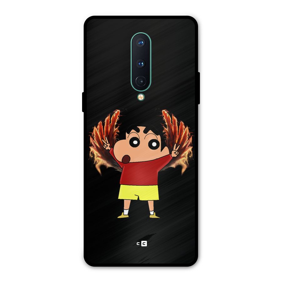Fire Shinchan Metal Back Case for OnePlus 8