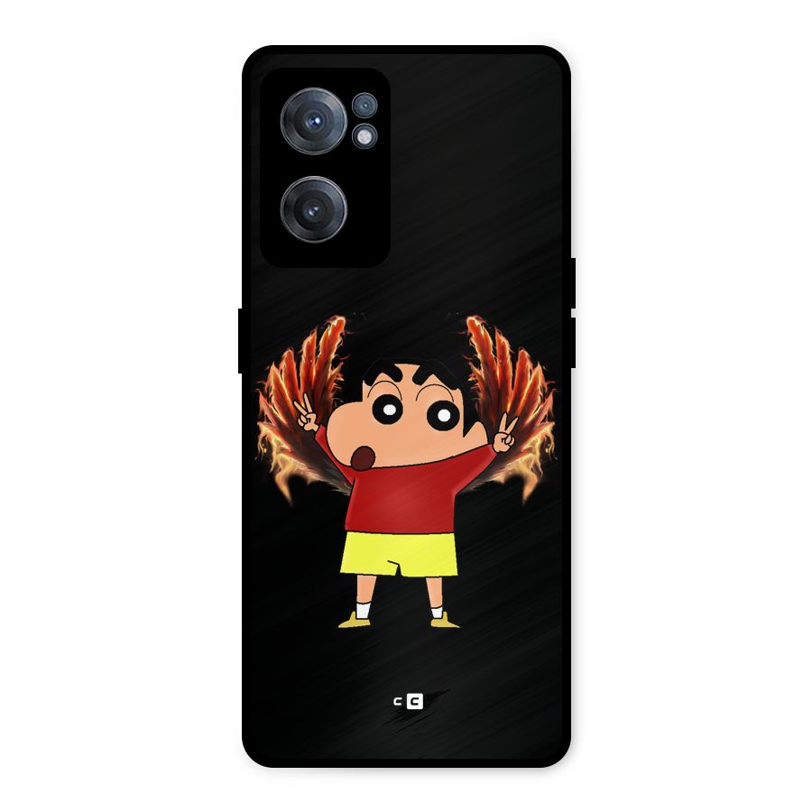 Fire Shinchan Metal Back Case for OnePlus Nord CE 2 5G