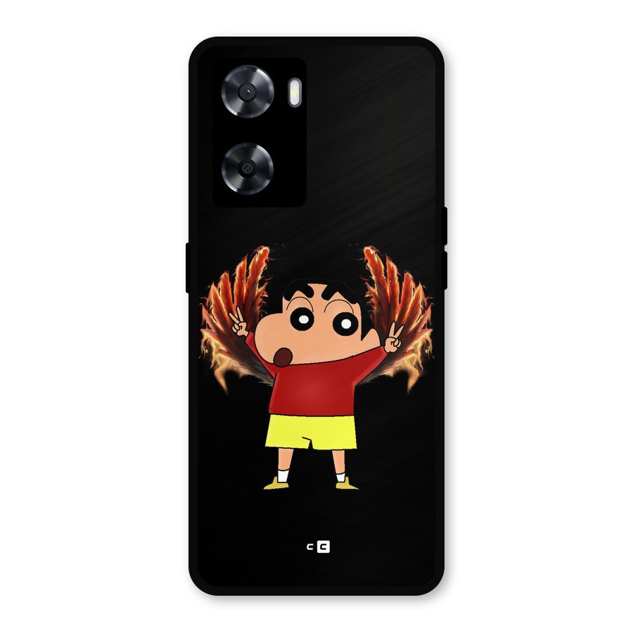 Fire Shinchan Metal Back Case for OnePlus Nord N20 SE