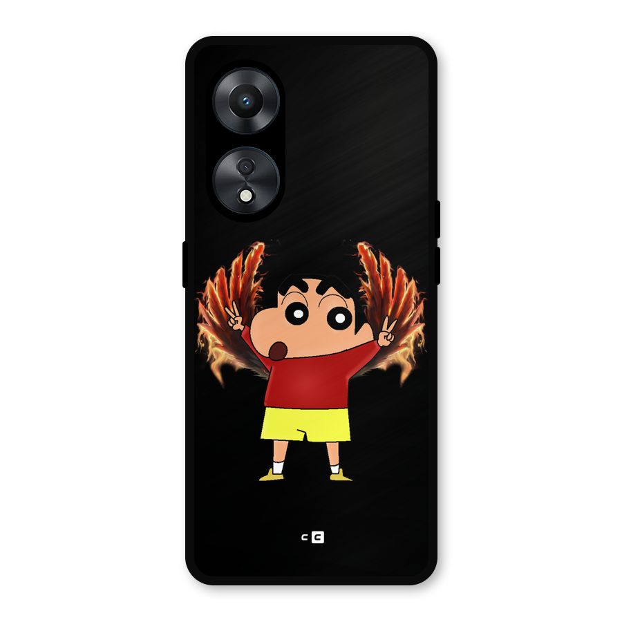 Fire Shinchan Metal Back Case for Oppo A78
