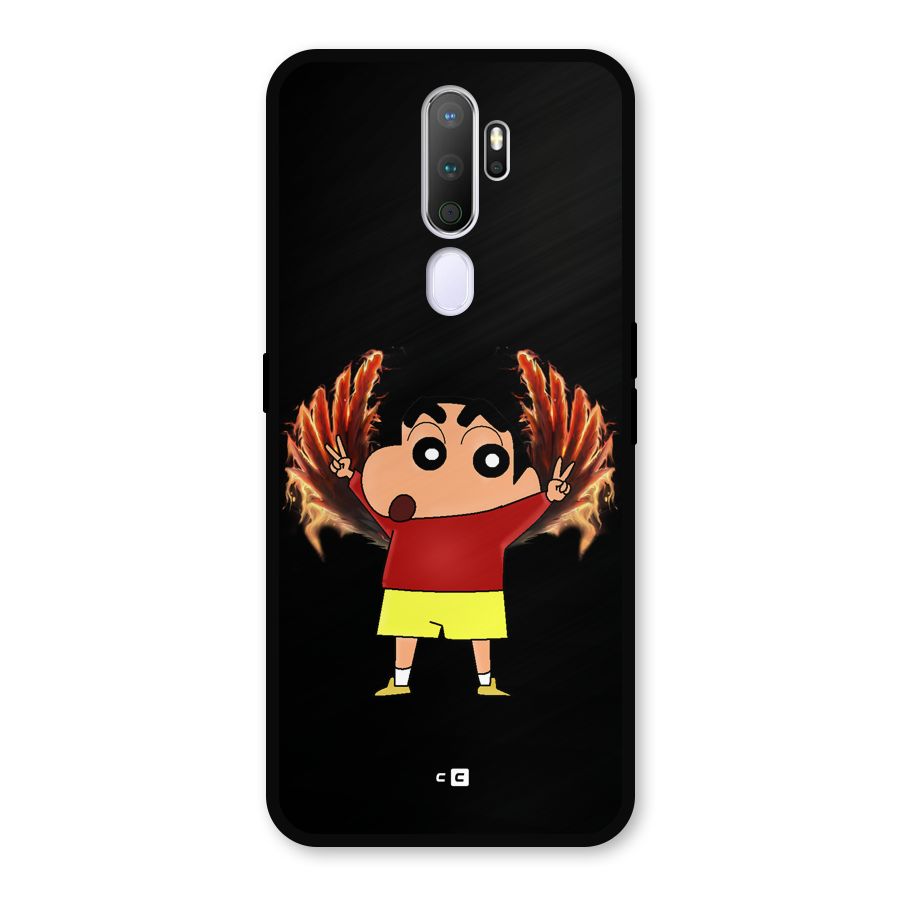 Fire Shinchan Metal Back Case for Oppo A9 (2020)