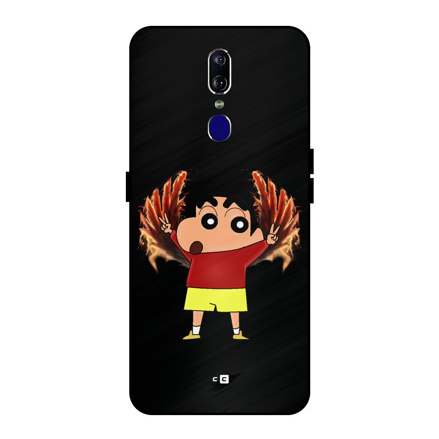 Fire Shinchan Metal Back Case for Oppo F11