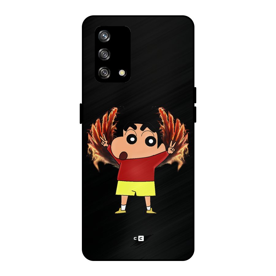 Fire Shinchan Metal Back Case for Oppo F19