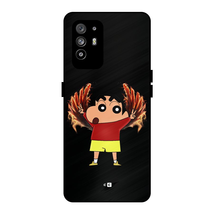 Fire Shinchan Metal Back Case for Oppo F19 Pro Plus 5G