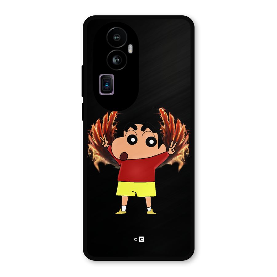 Fire Shinchan Metal Back Case for Oppo Reno10 Pro Plus