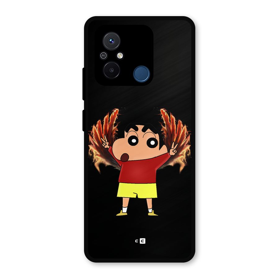 Fire Shinchan Metal Back Case for Poco C55