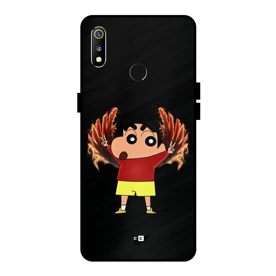 Fire Shinchan Metal Back Case for Realme 3i