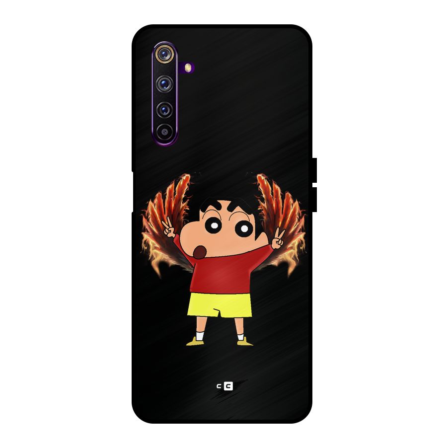 Fire Shinchan Metal Back Case for Realme 6 Pro