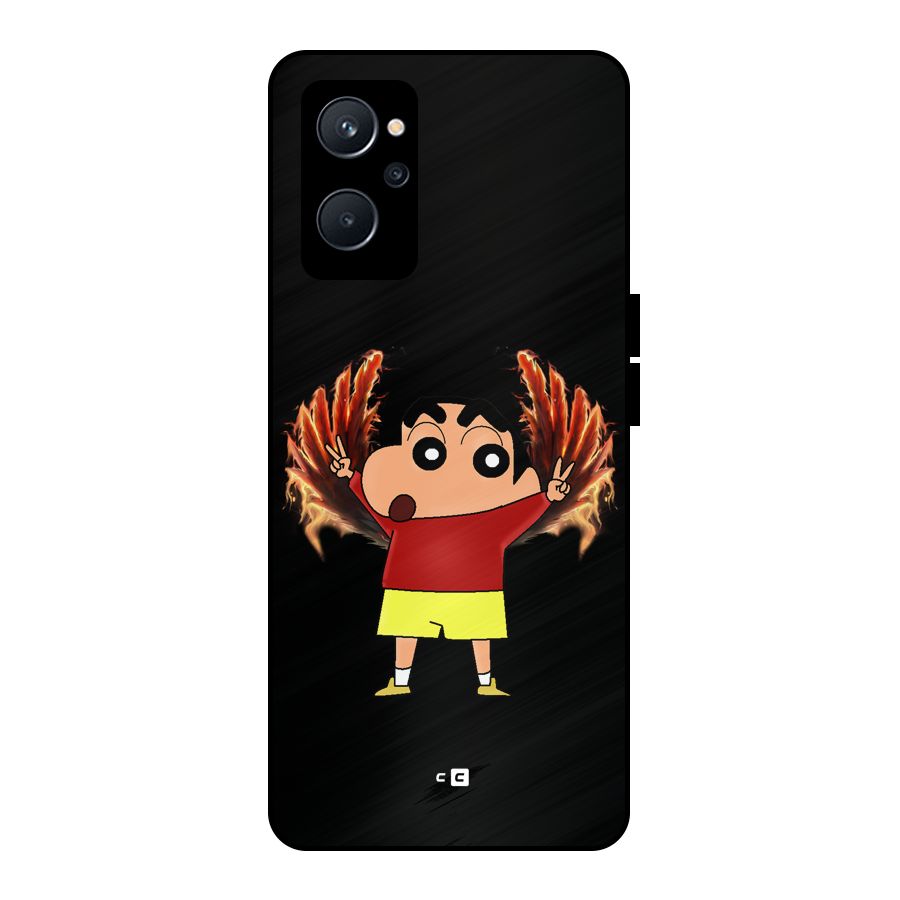 Fire Shinchan Metal Back Case for Realme 9i 5G
