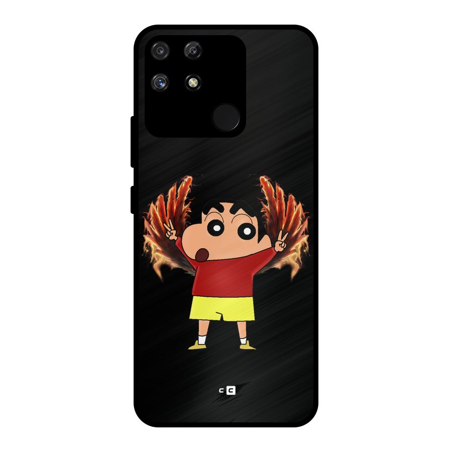 Fire Shinchan Metal Back Case for Realme Narzo 50A