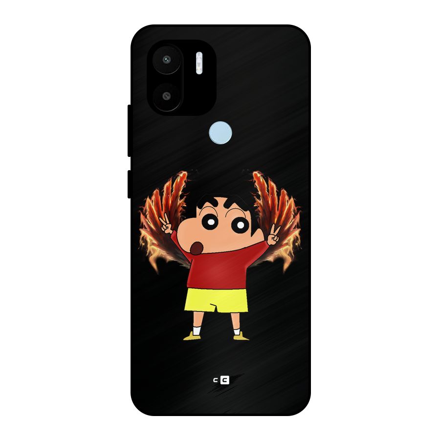 Fire Shinchan Metal Back Case for Redmi A1 Plus