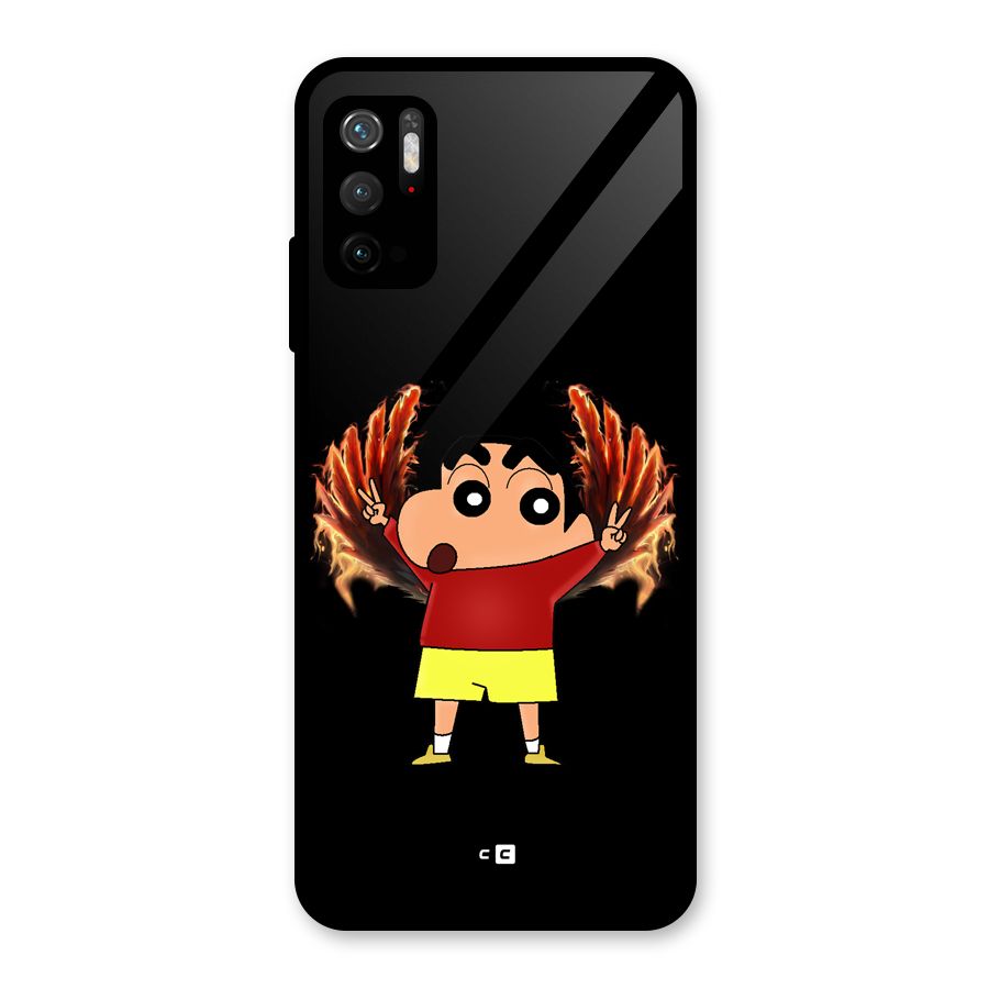 Fire Shinchan Metal Back Case for Redmi Note 10T 5G