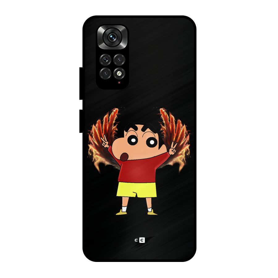Fire Shinchan Metal Back Case for Redmi Note 11 Pro