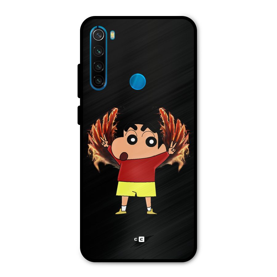 Fire Shinchan Metal Back Case for Redmi Note 8