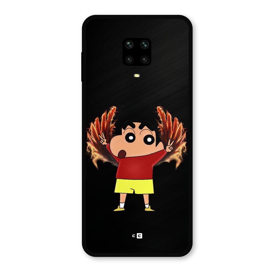 Fire Shinchan Metal Back Case for Redmi Note 9 Pro Max