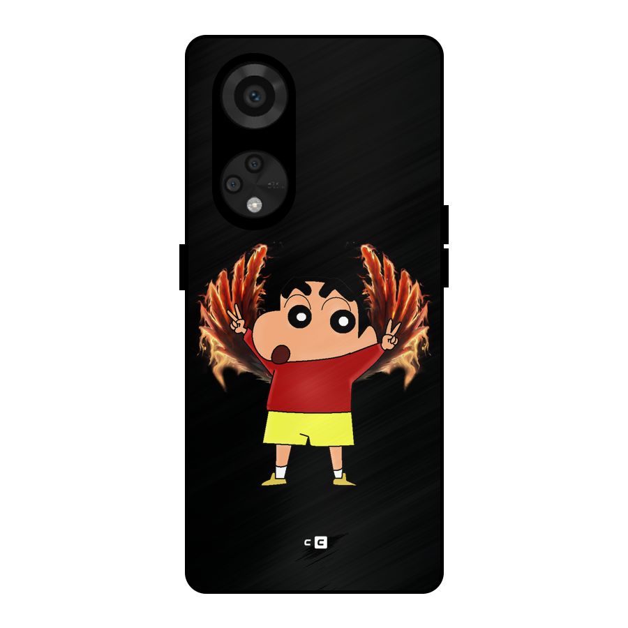 Fire Shinchan Metal Back Case for Reno8 T 5G