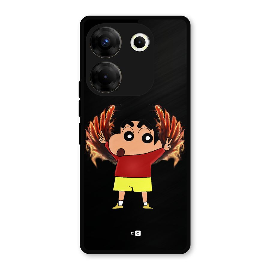 Fire Shinchan Metal Back Case for Tecno Camon 20 Pro
