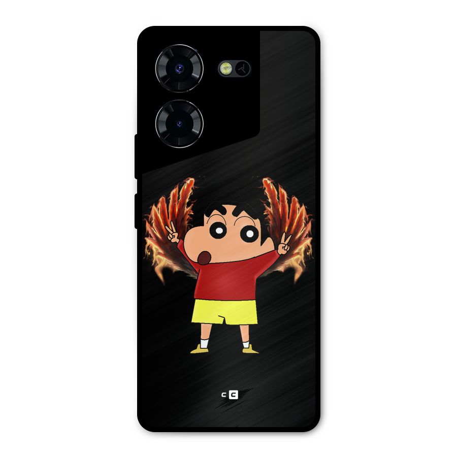 Fire Shinchan Metal Back Case for Tecno Pova 5 Pro 5G