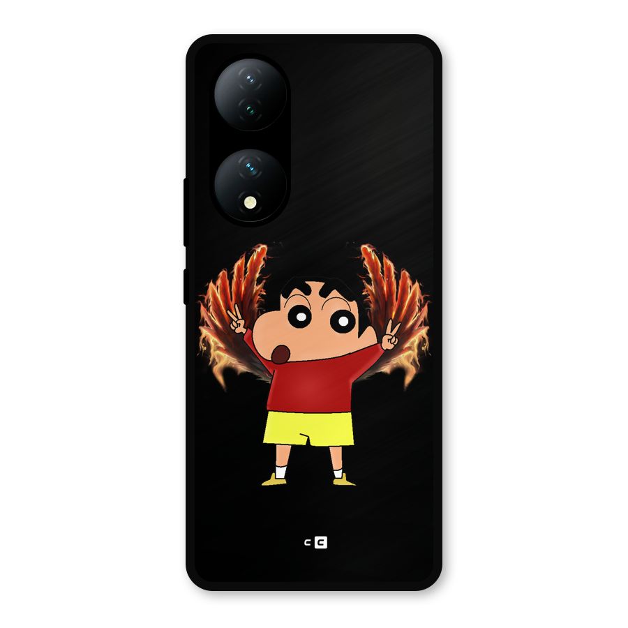 Fire Shinchan Metal Back Case for Vivo T2