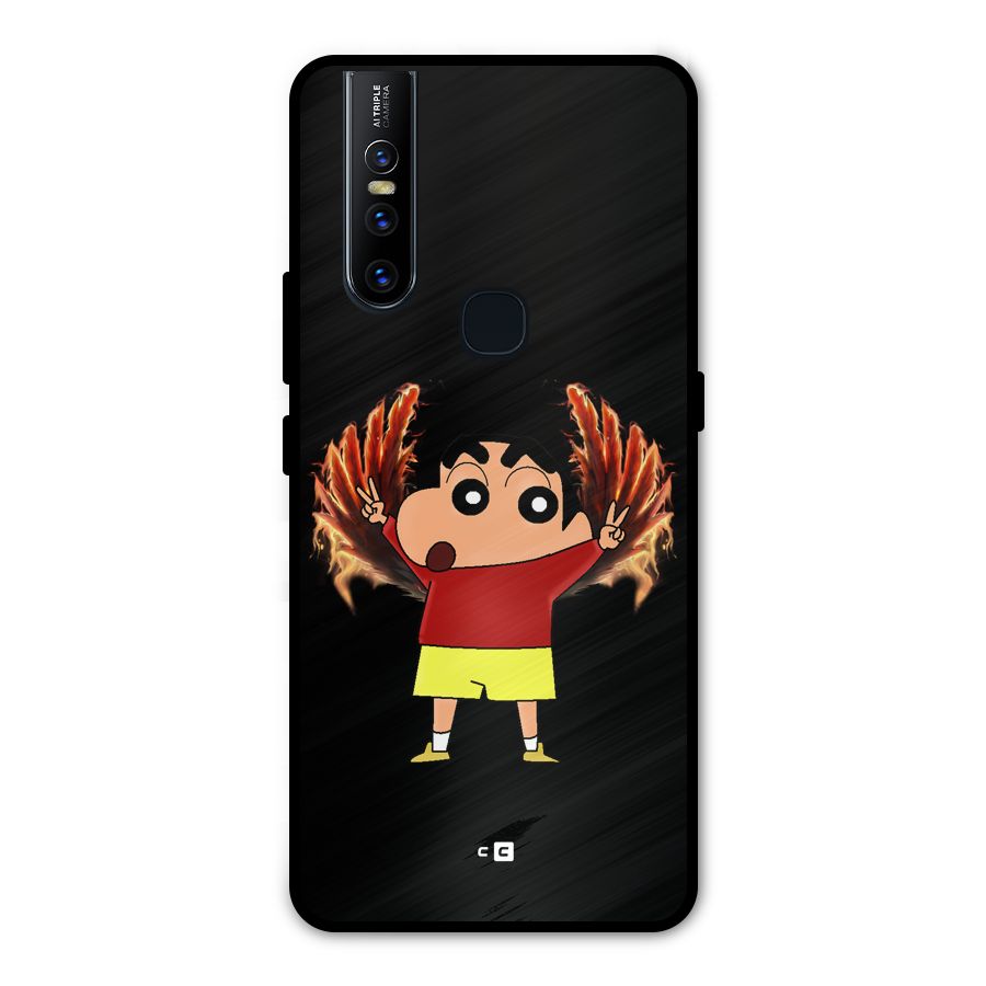 Fire Shinchan Metal Back Case for Vivo V15