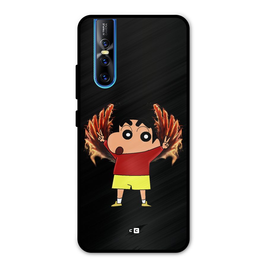 Fire Shinchan Metal Back Case for Vivo V15 Pro