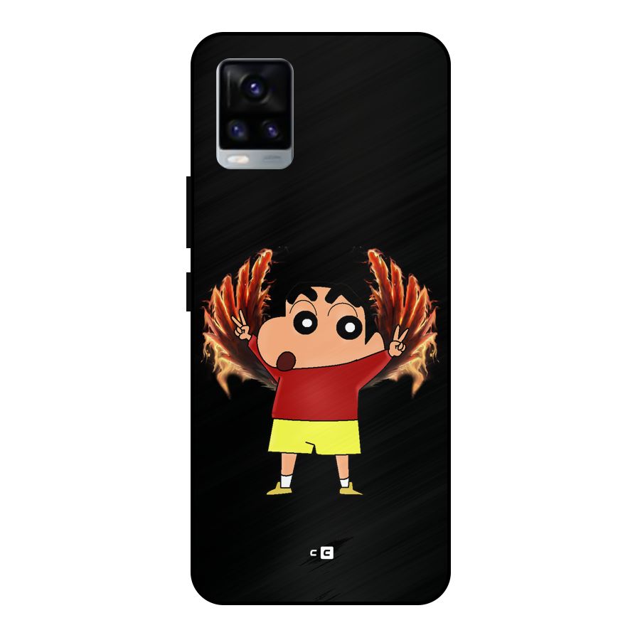 Fire Shinchan Metal Back Case for Vivo V20