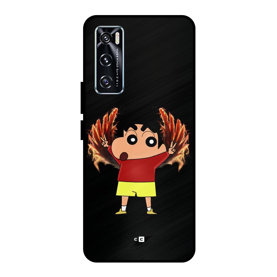 Fire Shinchan Metal Back Case for Vivo V20 SE