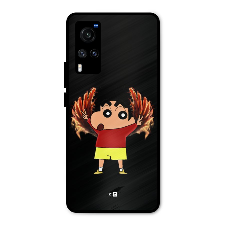 Fire Shinchan Metal Back Case for Vivo X60