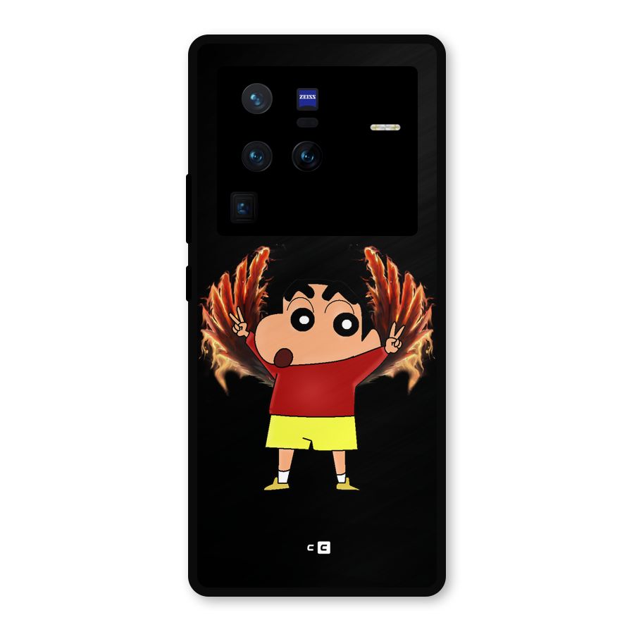 Fire Shinchan Metal Back Case for Vivo X80 Pro