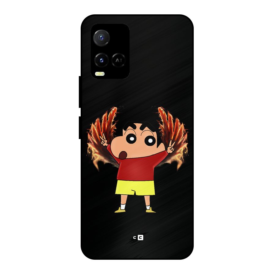 Fire Shinchan Metal Back Case for Vivo Y21