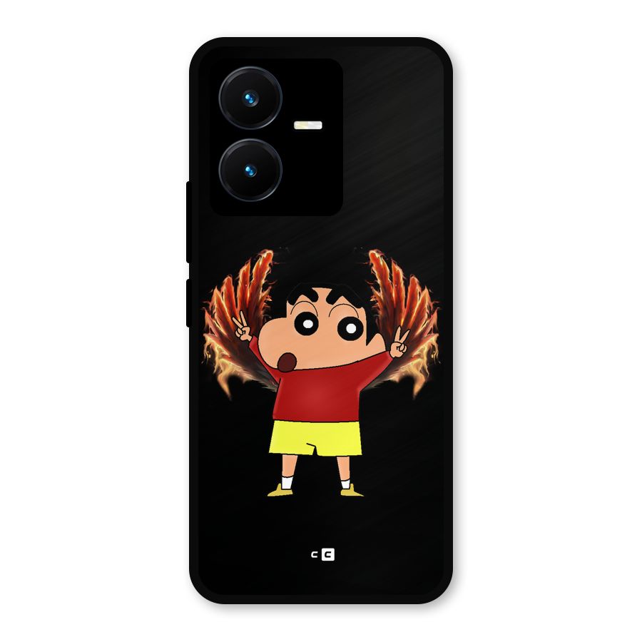 Fire Shinchan Metal Back Case for Vivo Y22