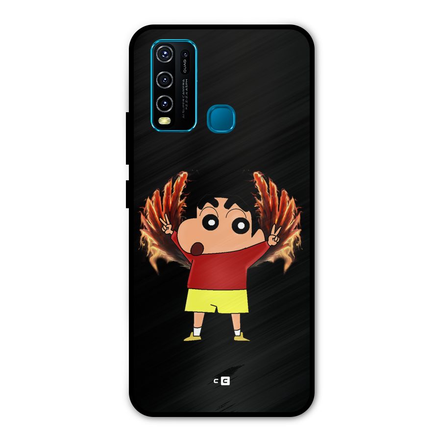 Fire Shinchan Metal Back Case for Vivo Y30