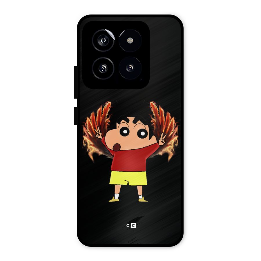 Fire Shinchan Metal Back Case for Xiaomi 14