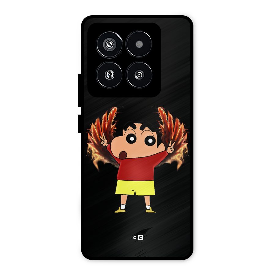 Fire Shinchan Metal Back Case for Xiaomi 14 Pro