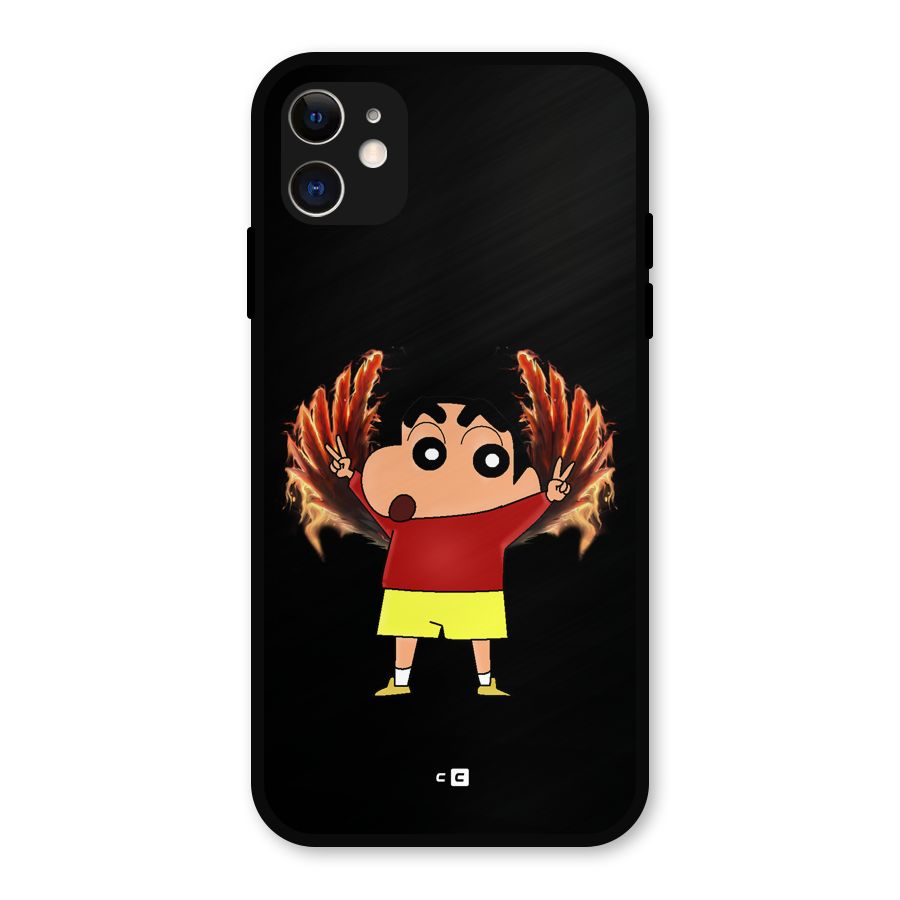 Fire Shinchan Metal Back Case for iPhone 11