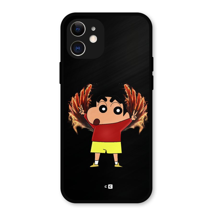 Fire Shinchan Metal Back Case for iPhone 12