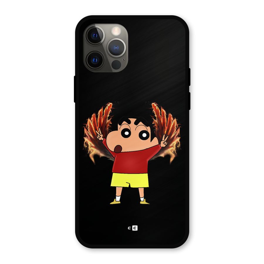 Fire Shinchan Metal Back Case for iPhone 12 Pro