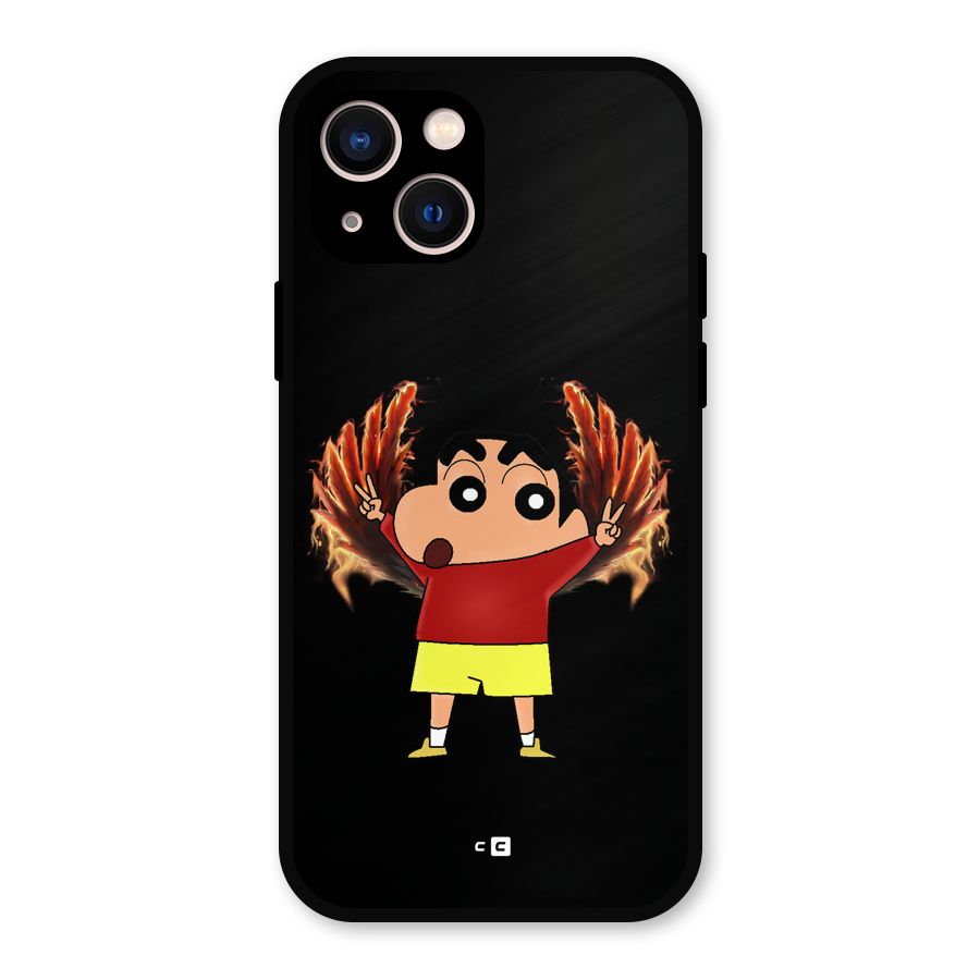 Fire Shinchan Metal Back Case for iPhone 13