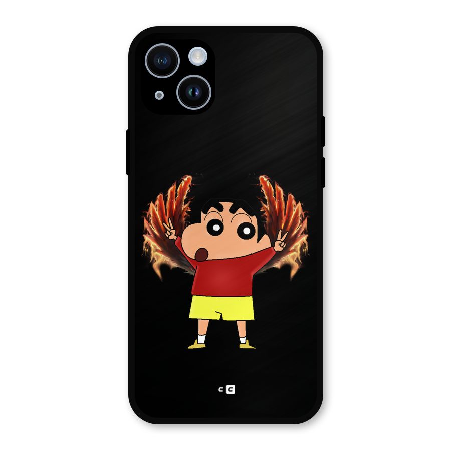 Fire Shinchan Metal Back Case for iPhone 14