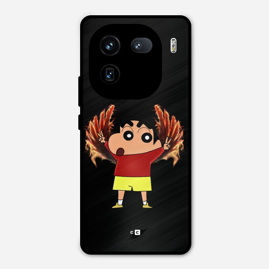 Fire Shinchan Metal Back Case for iQOO 12